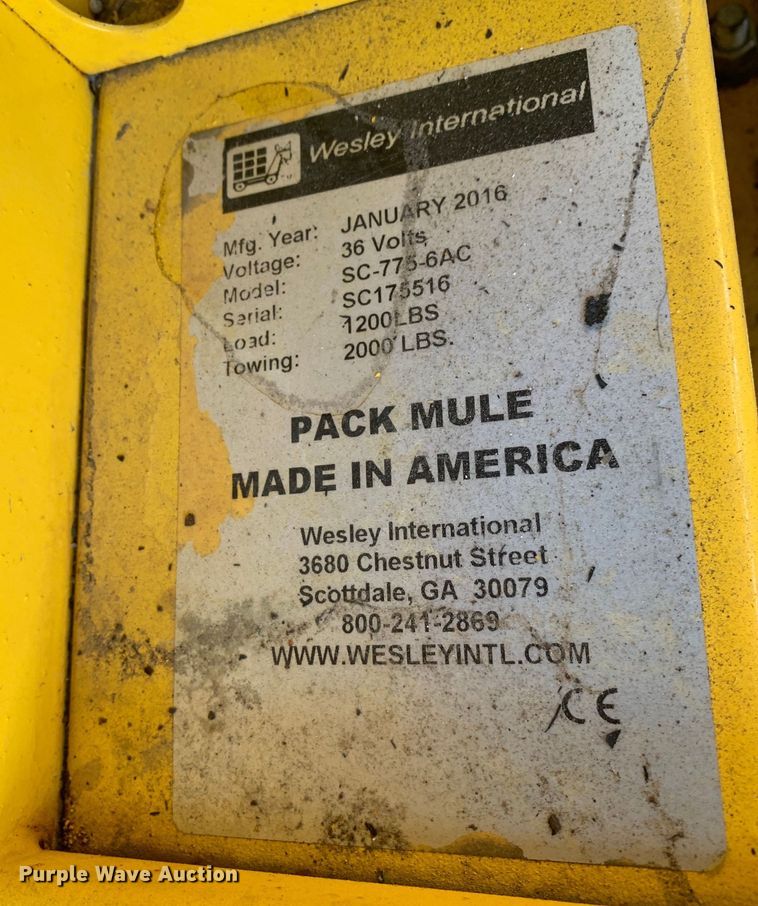 image for item DM7867 2016 Pack Mule SC-775-6AC utility cart