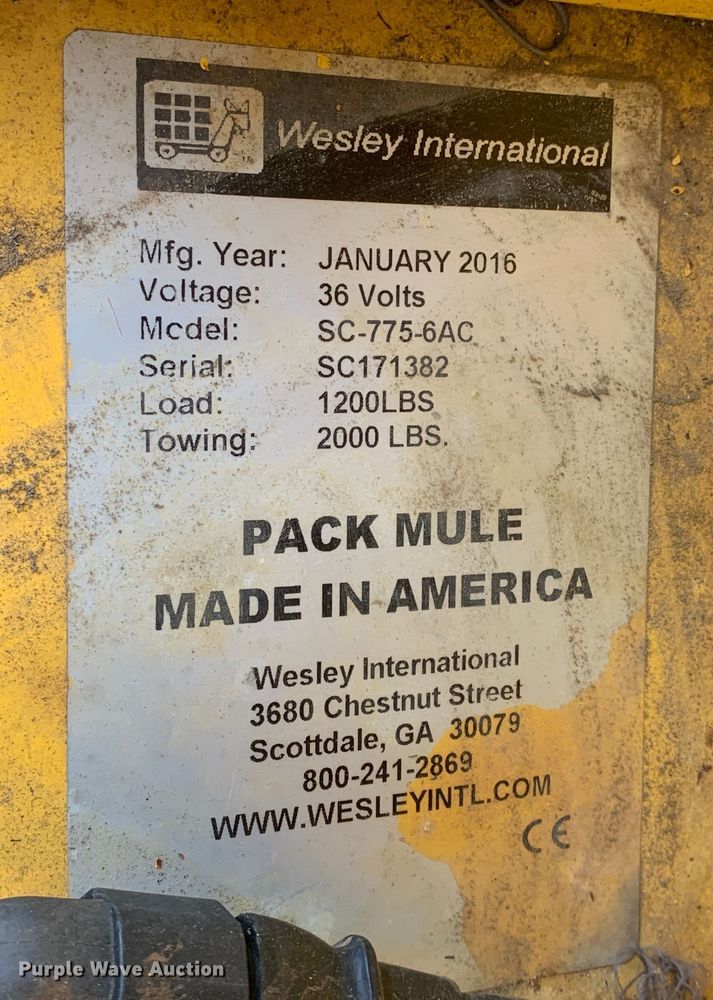 image for item DM7868 2016 Pack Mule SC-775-6AC utility cart