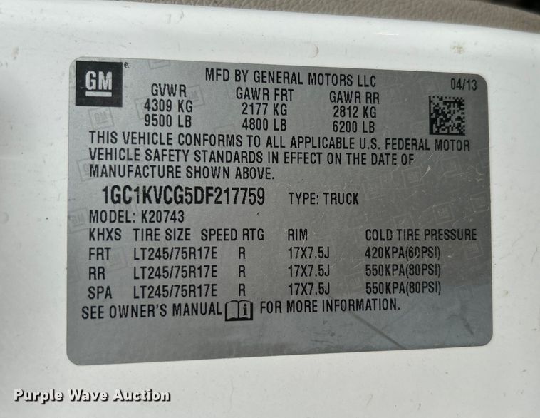 image for item DO6487 2013 Chevrolet Silverado 2500HD  Crew Cab pickup truck