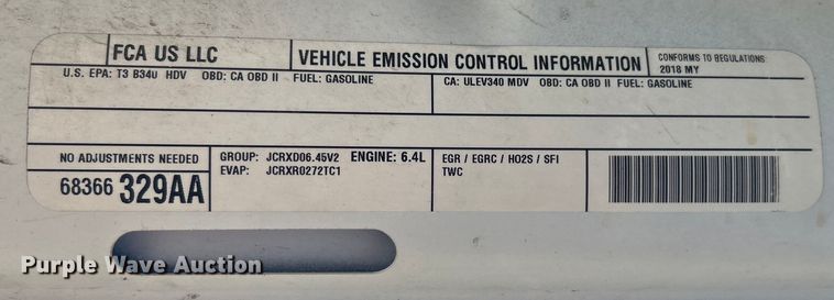 image for item DO6495 2018 Dodge Ram 2500HD Crew Cab pickup truck