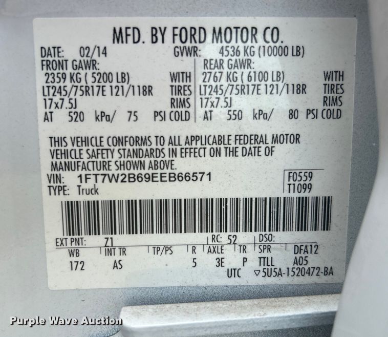 image for item DO6500 2014 Ford F250 Super Duty  Crew Cab pickup truck