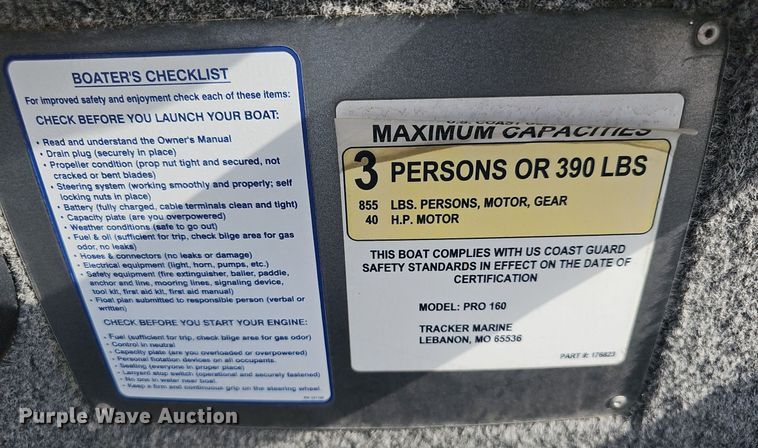 image for item DP0866 2017 Tracker Pro 160 boat