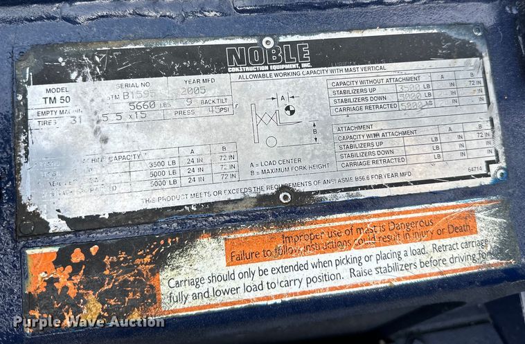 image for item DP8374 2005 Noble TM50 forklift