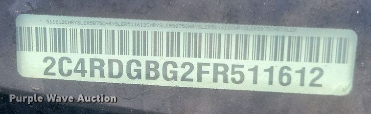 image for item DR4785 2015 Dodge Grand Caravan  van