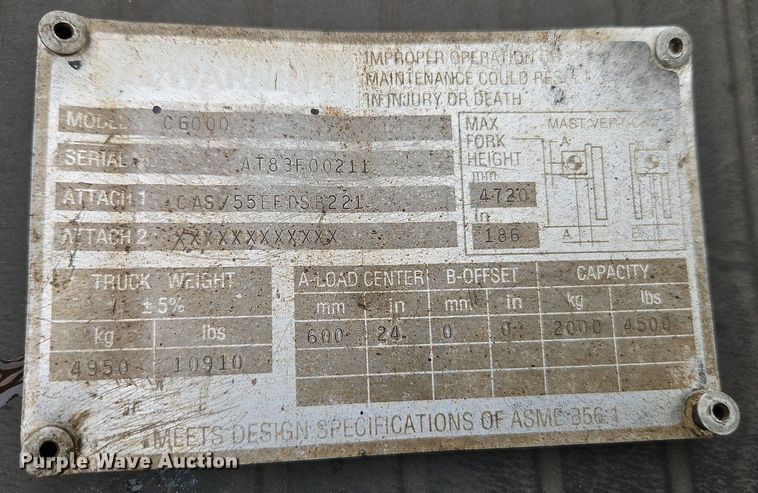 image for item DR8614 Caterpillar F35 forklift