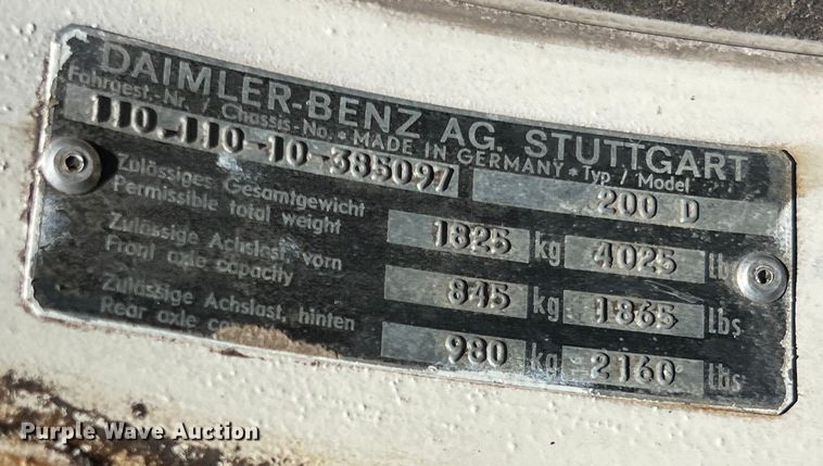 image for item DS2942 1968 Mercedes Benz  200 Diesel 