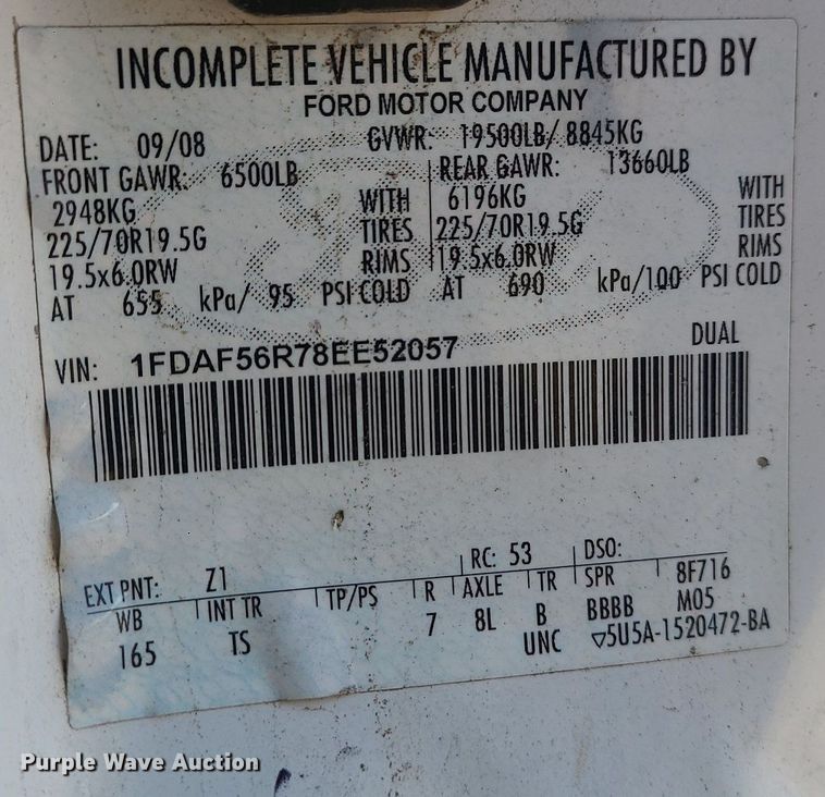 image for item DS7331 2008 Ford F550 Super Duty XL  flatbed truck