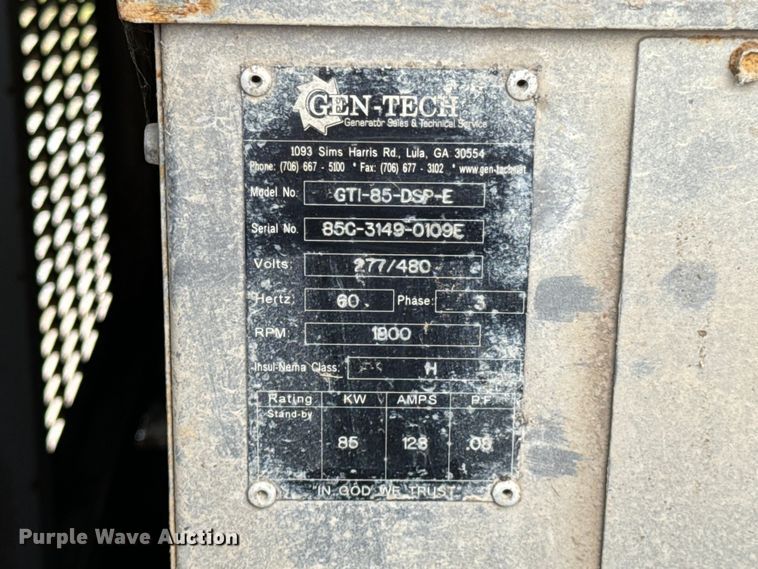 image for item DX0552 Gen-Tech GTI-85-DSP-E generator