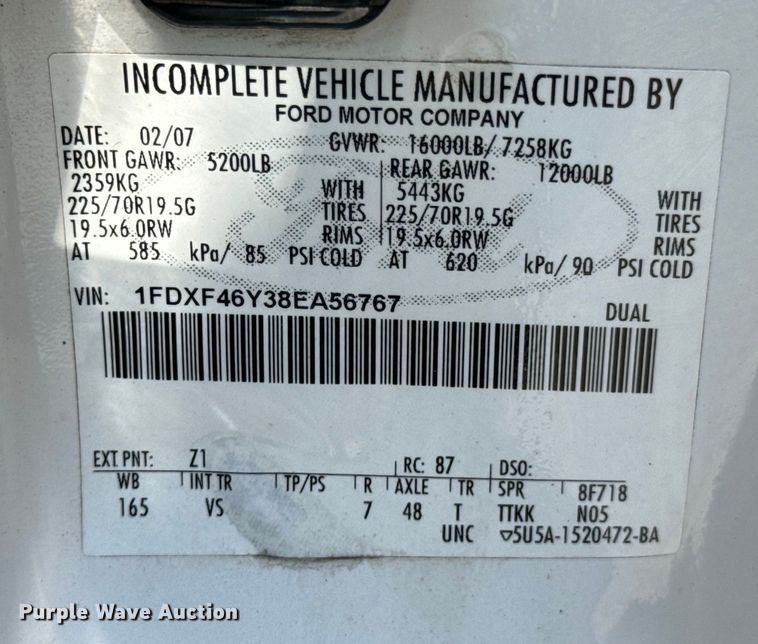 image for item DX0575 2008 Ford F450 Super Duty XL flatbed truck