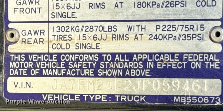 image for item DX0601 1988 Mitsubishi Mighty Max  pickup truck