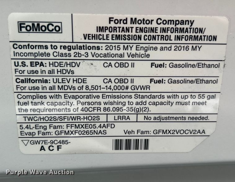 image for item EG1580 2016 Ford E350 Super Duty utility van