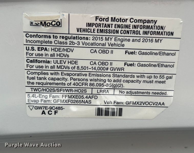 image for item EG1581 2016 Ford E350 Super Duty utility van