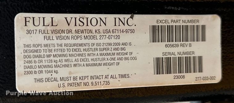 image for item EG1619 2018 Hustler Super Z HyperDrive  ZTR lawn mower