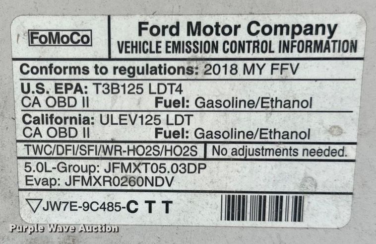 image for item EH6842 2018 Ford  F150 XLT SuperCrew pickup truck