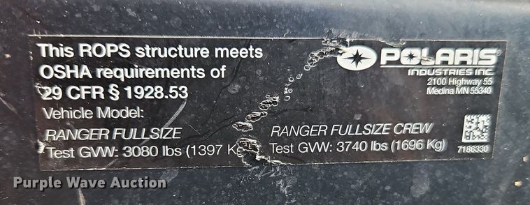 image for item EI3841 2017 Polaris  Ranger XP utility vehicle