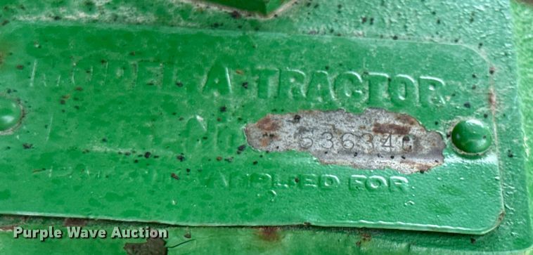 image for item EJ2813 1949 John Deere A Styled tractor