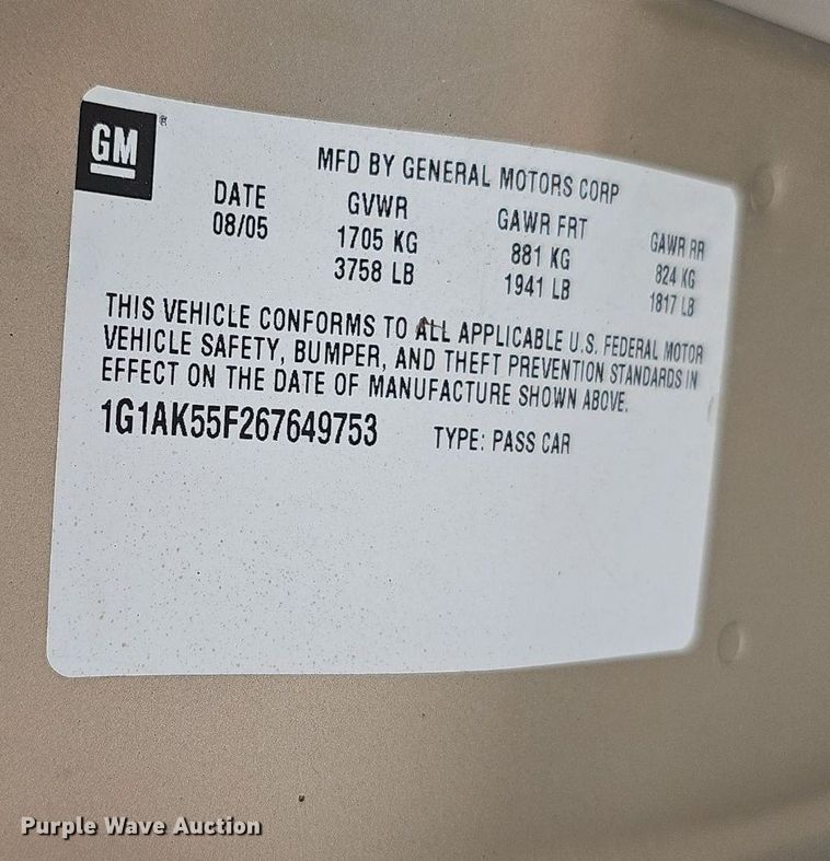 image for item EJ5541 2006 Chevrolet  Cobalt LS 