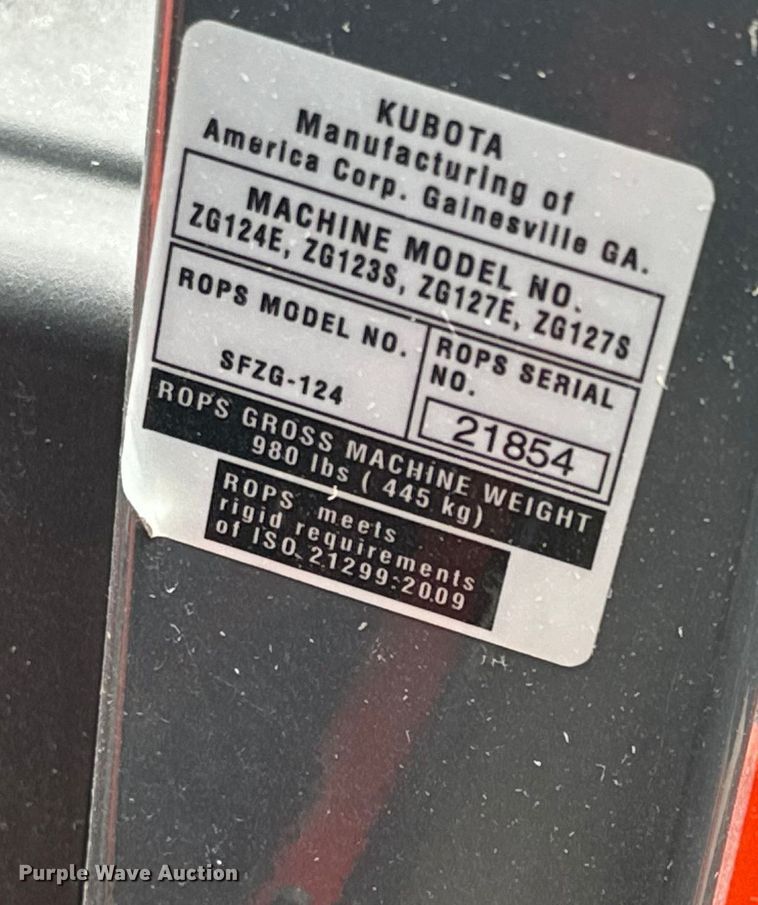 image for item EK1380 Kubota ZG123S ZTR lawn mower