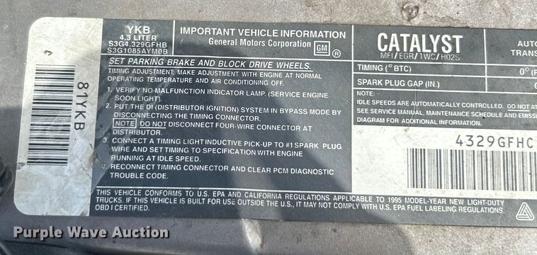 image for item EK4420 1995 Chevrolet Astro van
