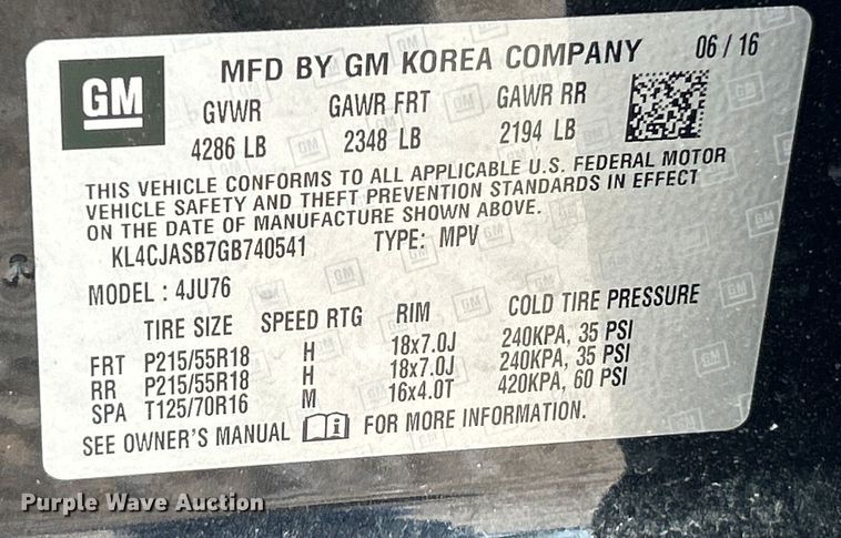 image for item EK4642 2016 Buick  Encore SUV