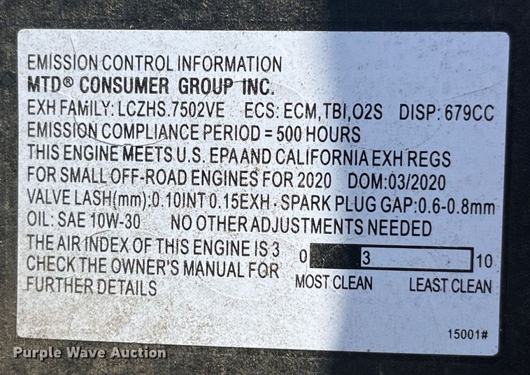 image for item EK8549 2020 Cub Cadet XT2 Enduro Series lawn mower