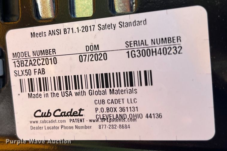 image for item EK8549 2020 Cub Cadet XT2 Enduro Series lawn mower