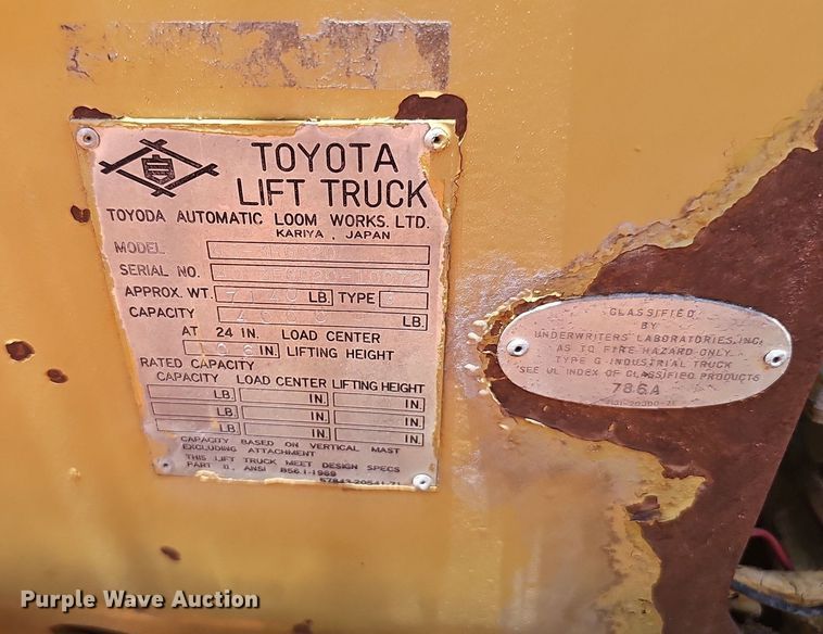 image for item IO9924 Toyota 40-3FGC20 forklift