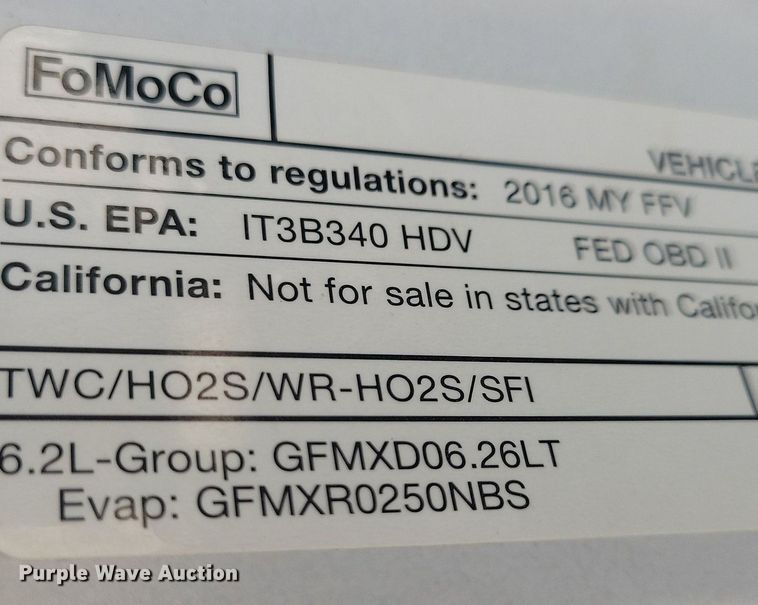 image for item KB9019 2016 Ford F250 Super Duty XLT SuperCab pickup truck
