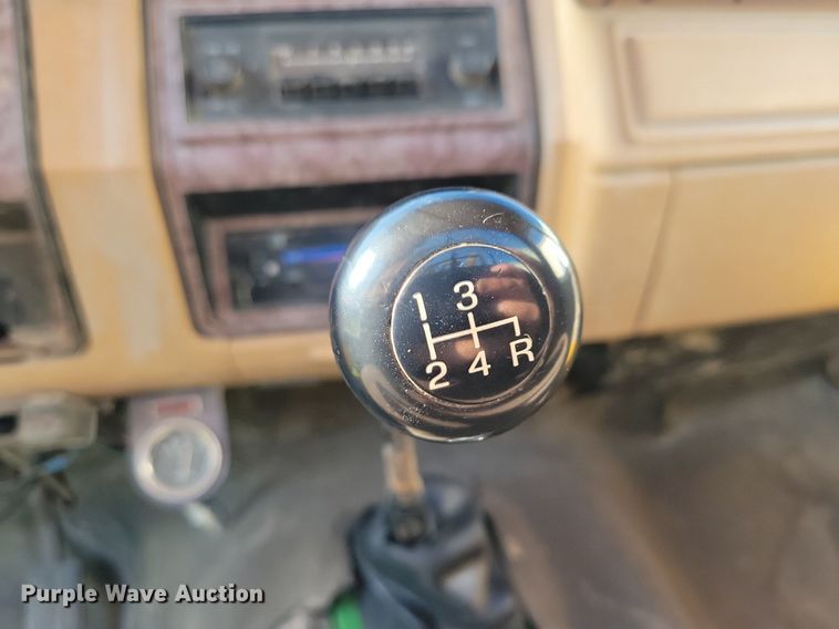 image for item KB9022 1985 Ford F350 pickup truck cab and chassis with tree spade