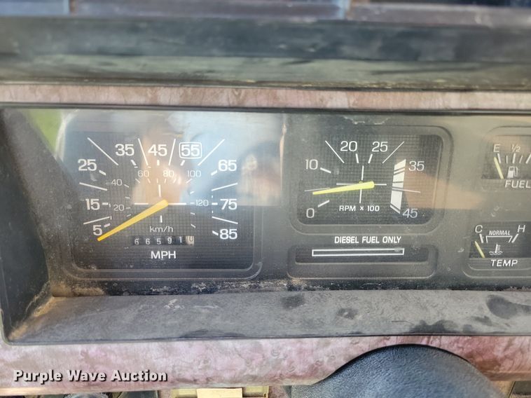 image for item KB9022 1985 Ford F350 pickup truck cab and chassis with tree spade