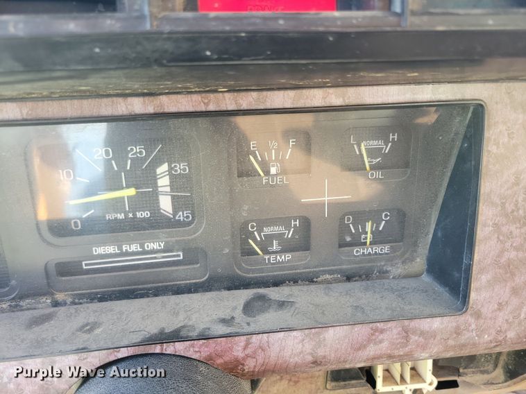 image for item KB9022 1985 Ford F350 pickup truck cab and chassis with tree spade