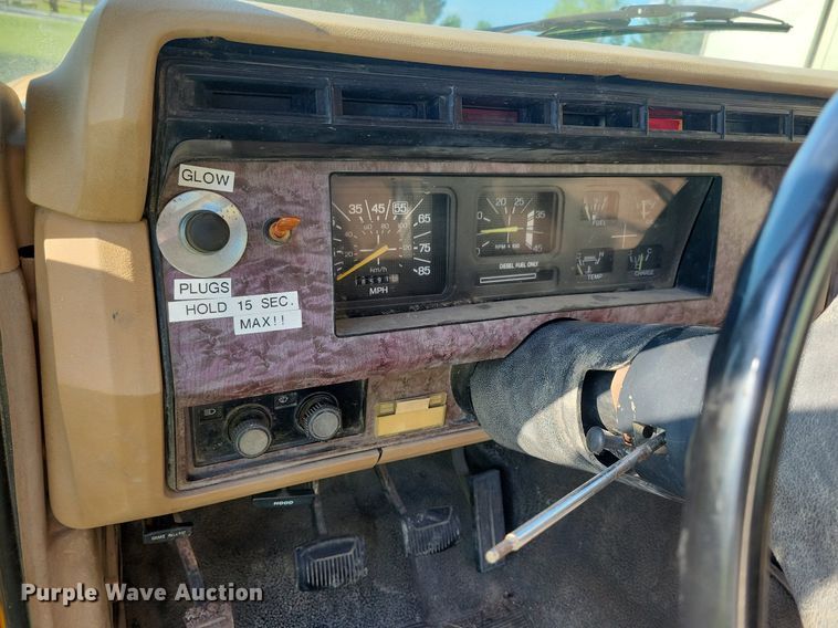 image for item KB9022 1985 Ford F350 pickup truck cab and chassis with tree spade