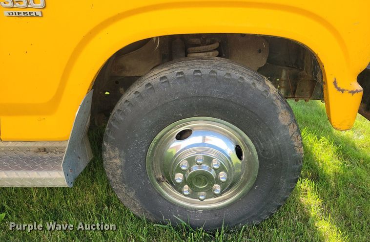 image for item KB9022 1985 Ford F350 pickup truck cab and chassis with tree spade