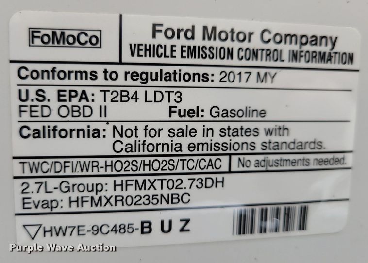 image for item KB9053 2017 Ford F150 Crew Cab pickup truck