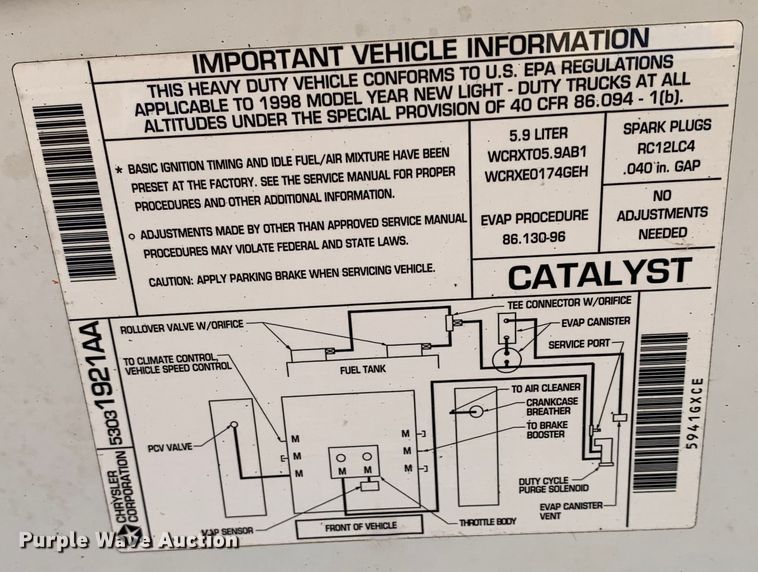 image for item KX9997 1998 Dodge Ram 3500 van