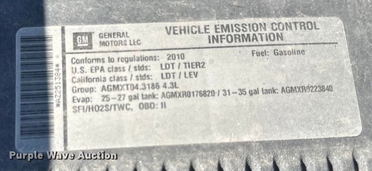 image for item LR9348 2010 Chevrolet Silverado 1500 pickup truck