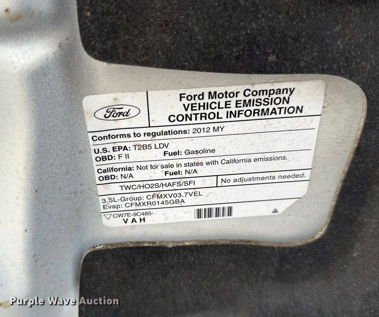 image for item LR9361 2012 Ford  Taurus 