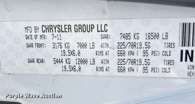 image for item LU9856 2012 Dodge Ram 4500HD flatbed pickup truck