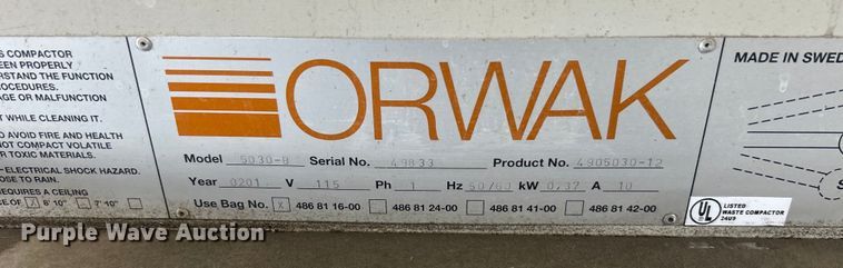 image for item NB9413 (3) Orwak 5030-B refuse compactors