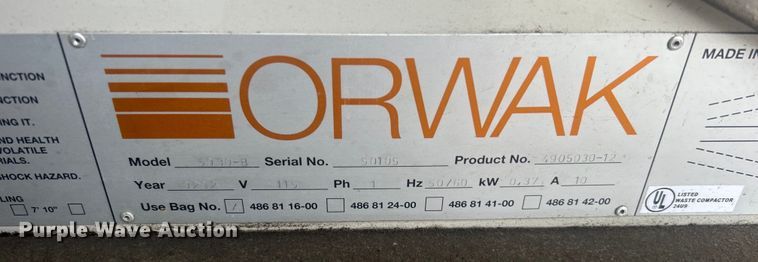 image for item NB9414 (4) Orwak 5030-B refuse compactors