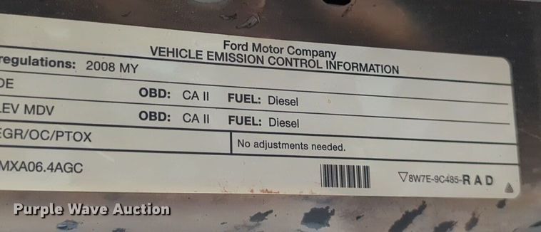 image for item NG9863 2008 Ford F250 Super Duty Crew Cab bale bed pickup truck