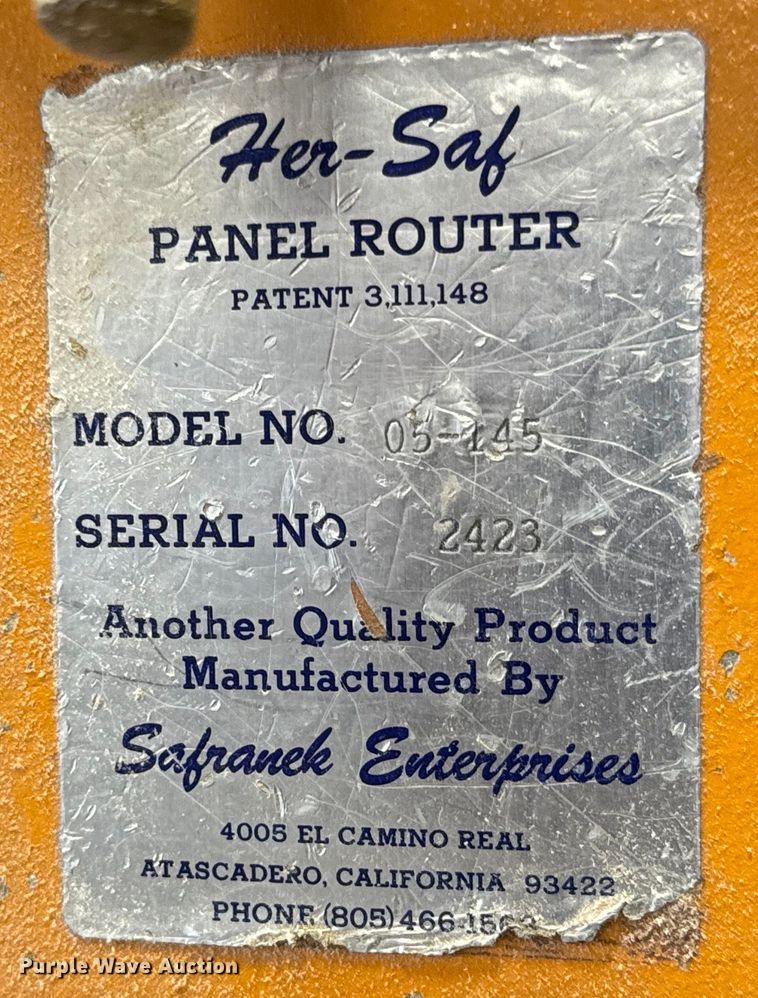 image for item NL9861 Her-Saf Panel Router 05-145 panel saw