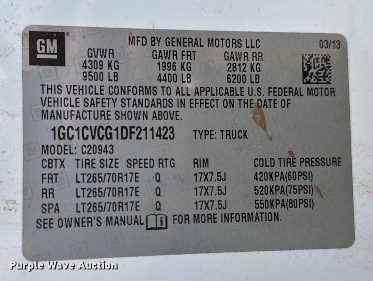 image for item NR9914 2013 Chevrolet  Silverado 2500HD Crew Cab pickup truck