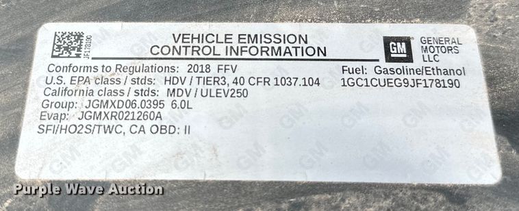 image for item NR9916 2018 Chevrolet  Silverado 2500HD Crew Cab pickup truck