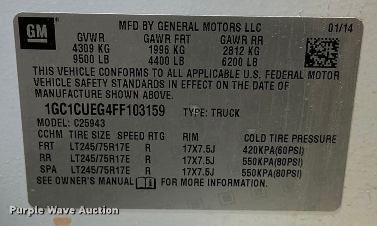 image for item NR9918 2015 Chevrolet  Silverado 2500HD Crew Cab pickup truck