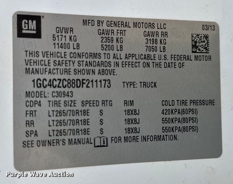 image for item NR9920 2013 Chevrolet  Silverado 3500HD Crew Cab pickup truck