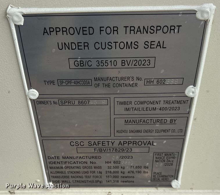 image for item NT9309 2023 Shipping container