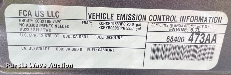 image for item OG9988 2019 Dodge Ram 1500 Crew Cab pickup truck