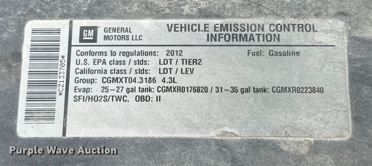 image for item OM9461 2012 Chevrolet  Silverado 1500 pickup truck