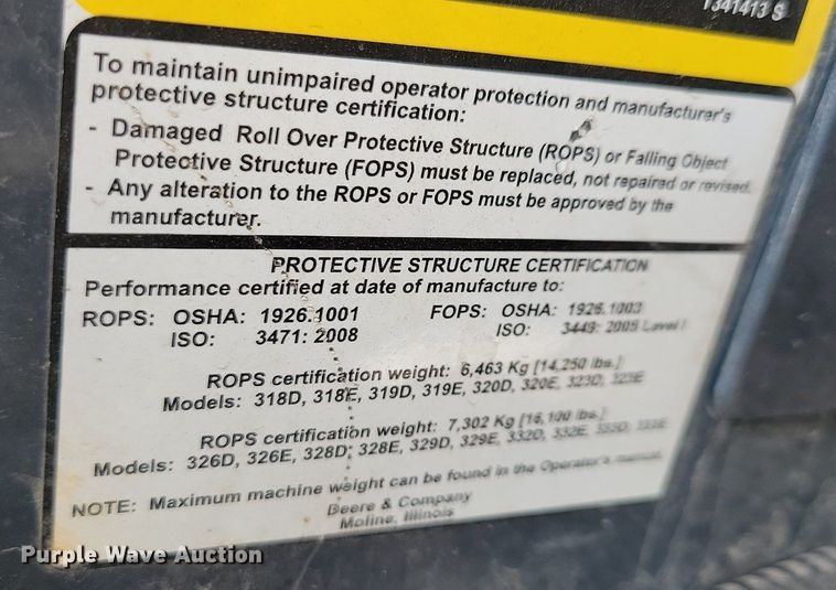 image for item DG0612 2015 John Deere 333E tracked skid steer loader